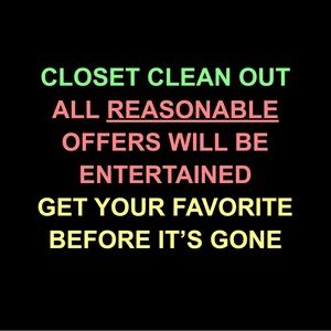 Closet clear out, make an offer.
